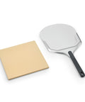 Cordierite pizza stone and aluminium pizza peel included