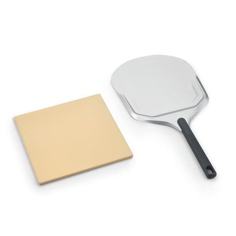 Cordierite pizza stone and aluminium pizza peel included