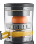 Orange being pressed inside the CASO CP 400 Citrus Lift